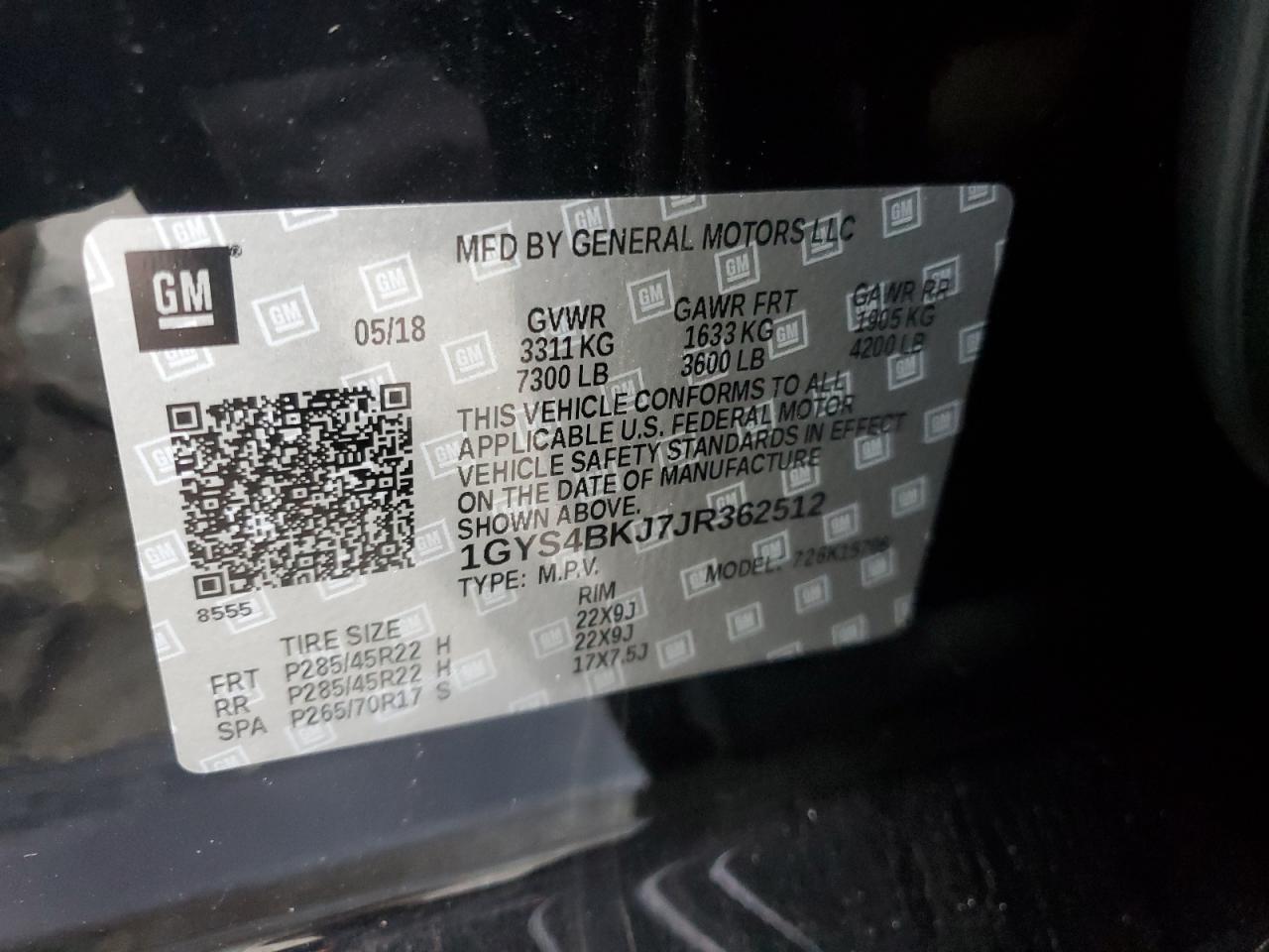 2018 Cadillac Escalade Luxury VIN: 1GYS4BKJ7JR362512 Lot: 41364275