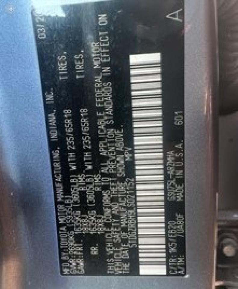 2020 Toyota Highlander Xle VIN: 5TDGZRBH9LS021152 Lot: 81693205