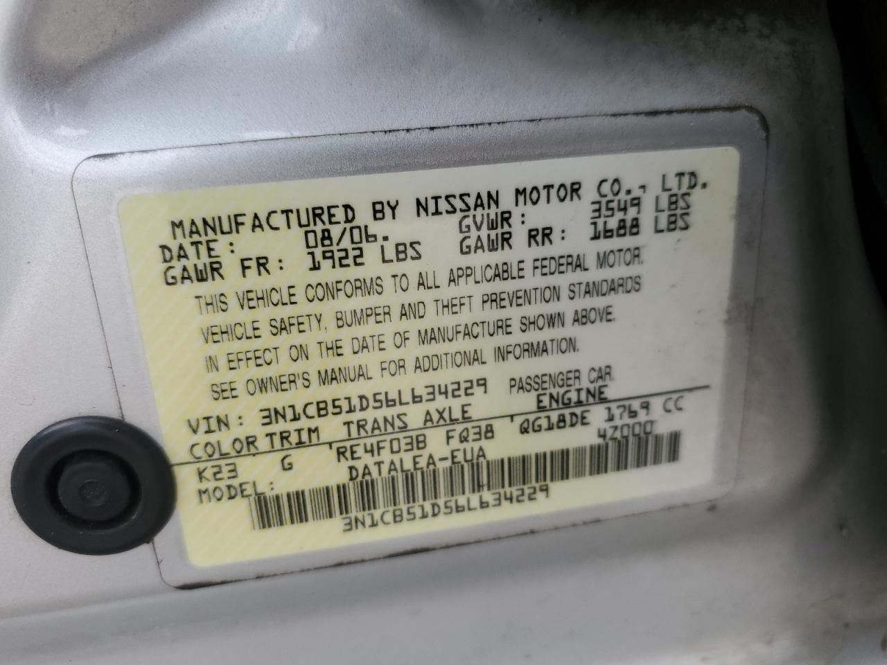 2006 Nissan Sentra - Image 12