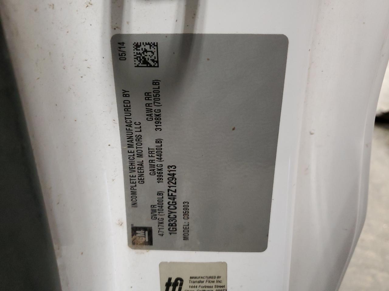 2015 Chevrolet Silverado C3500 VIN: 1GB3CYCG4FZ129413 Lot: 41773845