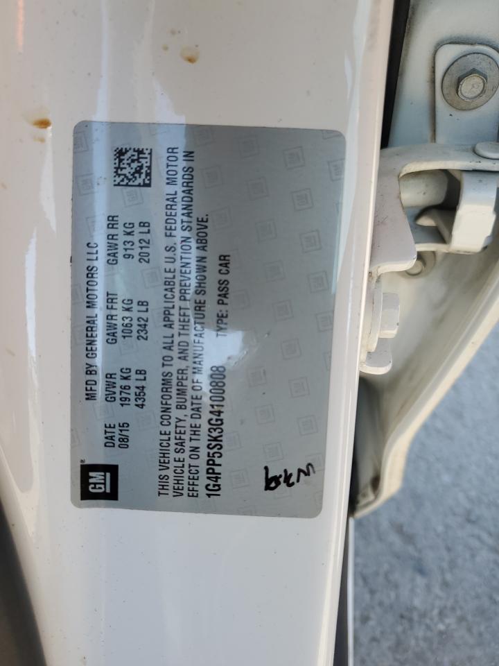 2016 Buick Verano VIN: 1G4PP5SK3G4100808 Lot: 42213475