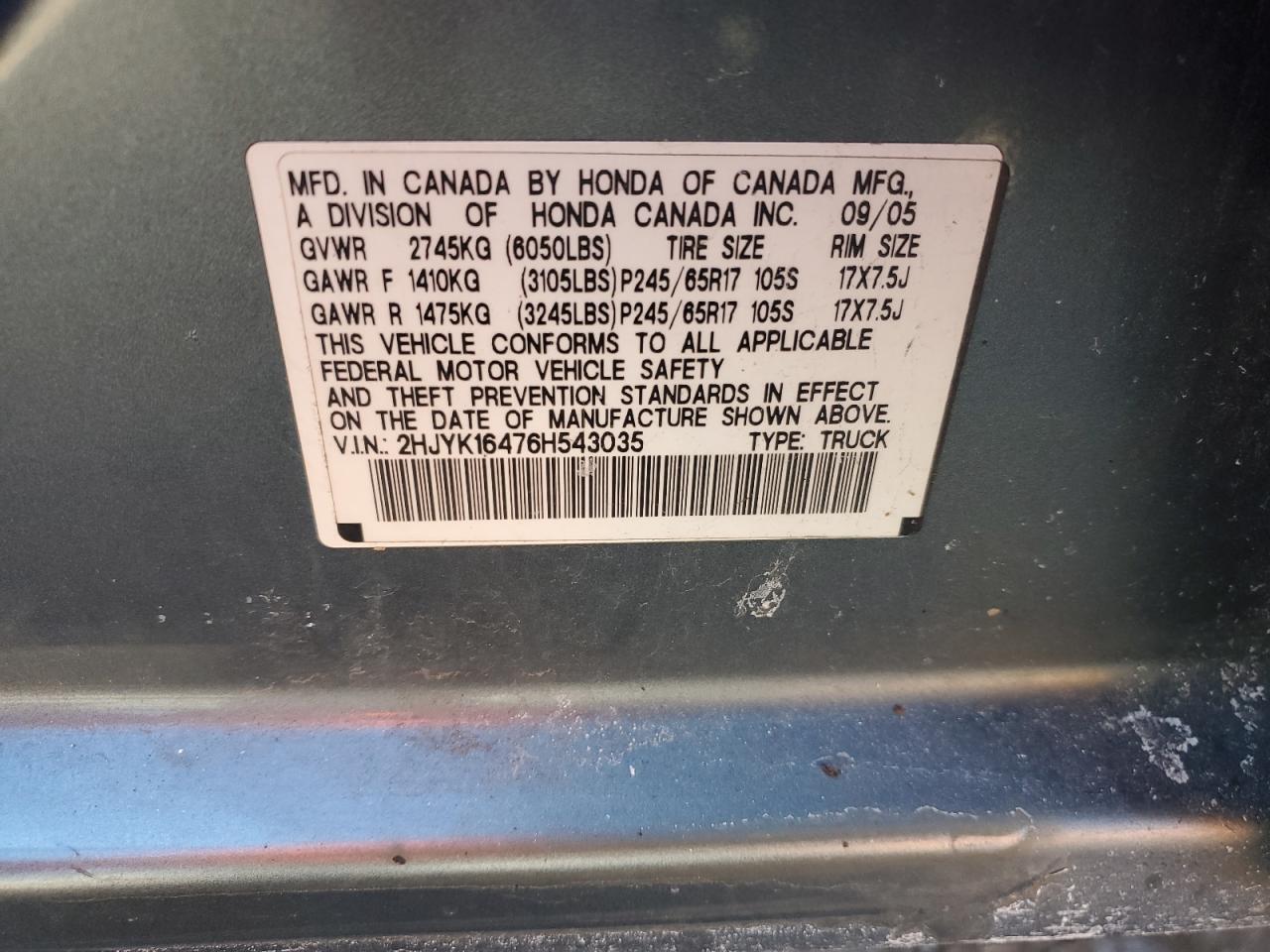 2006 Honda Ridgeline - Image 12