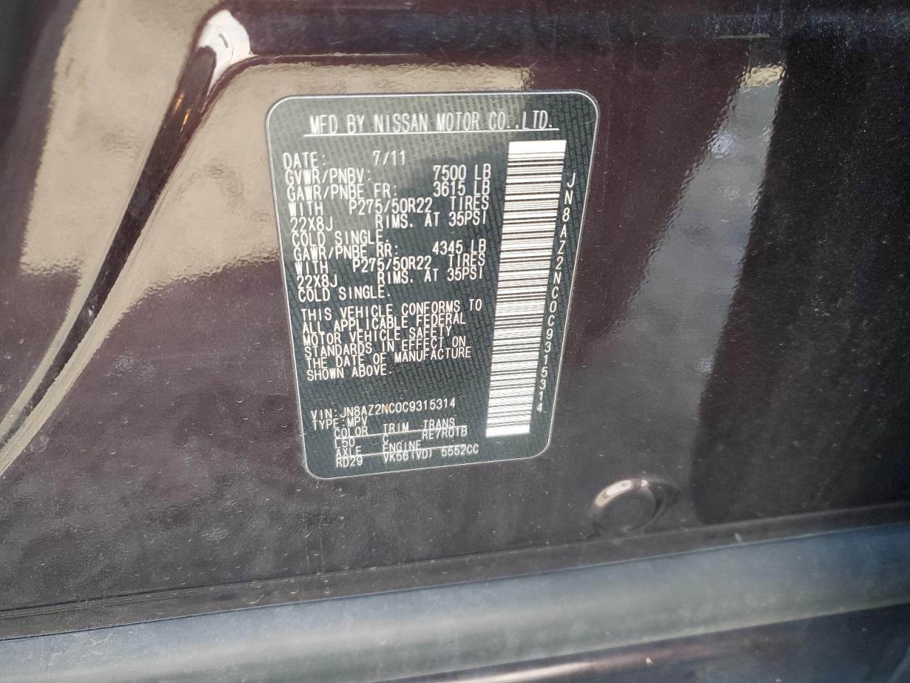 2012 Infiniti QX56 - Image 13