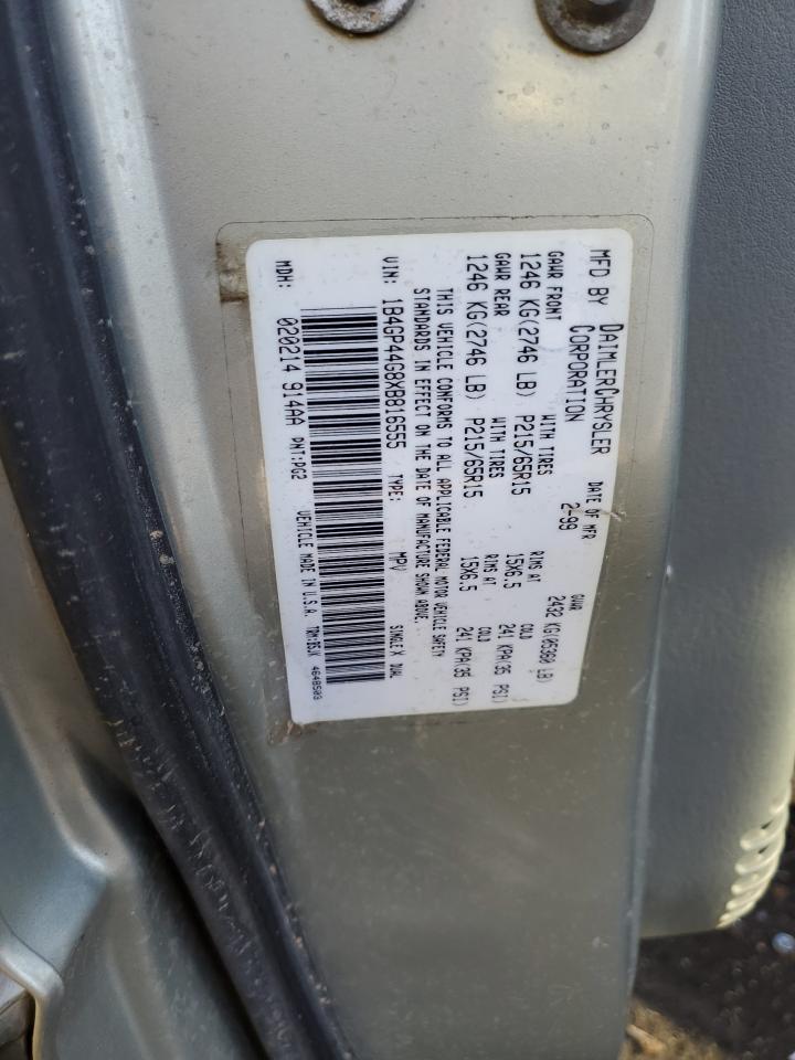 1999 Dodge Grand Caravan Se VIN: 1B4GP44G8XB816555 Lot: 87930185