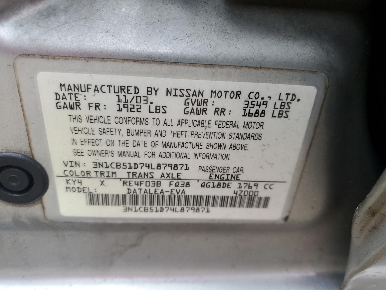 2004 Nissan Sentra - Image 12
