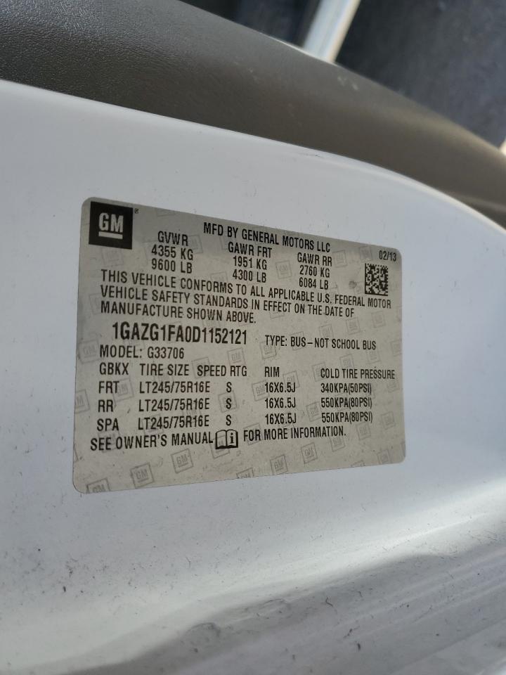 2013 Chevrolet Express G3500 Lt VIN: 1GAZG1FA0D1152121 Lot: 88214305