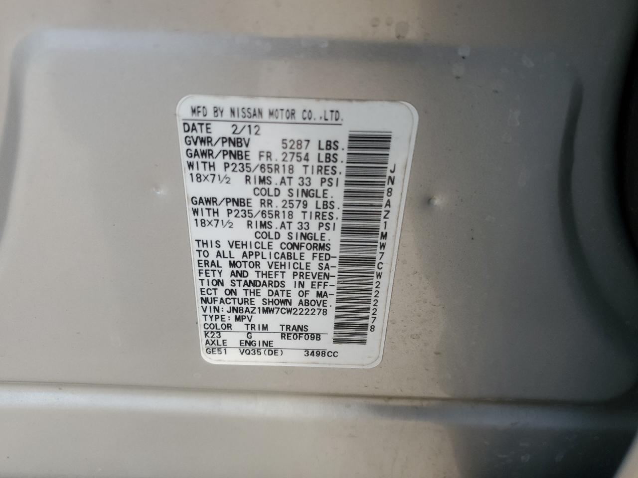 2012 Nissan Murano - Image 15