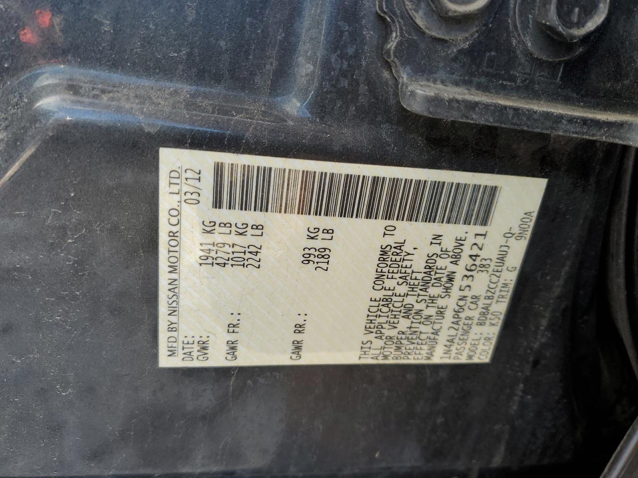 2012 Nissan Altima - Image 12