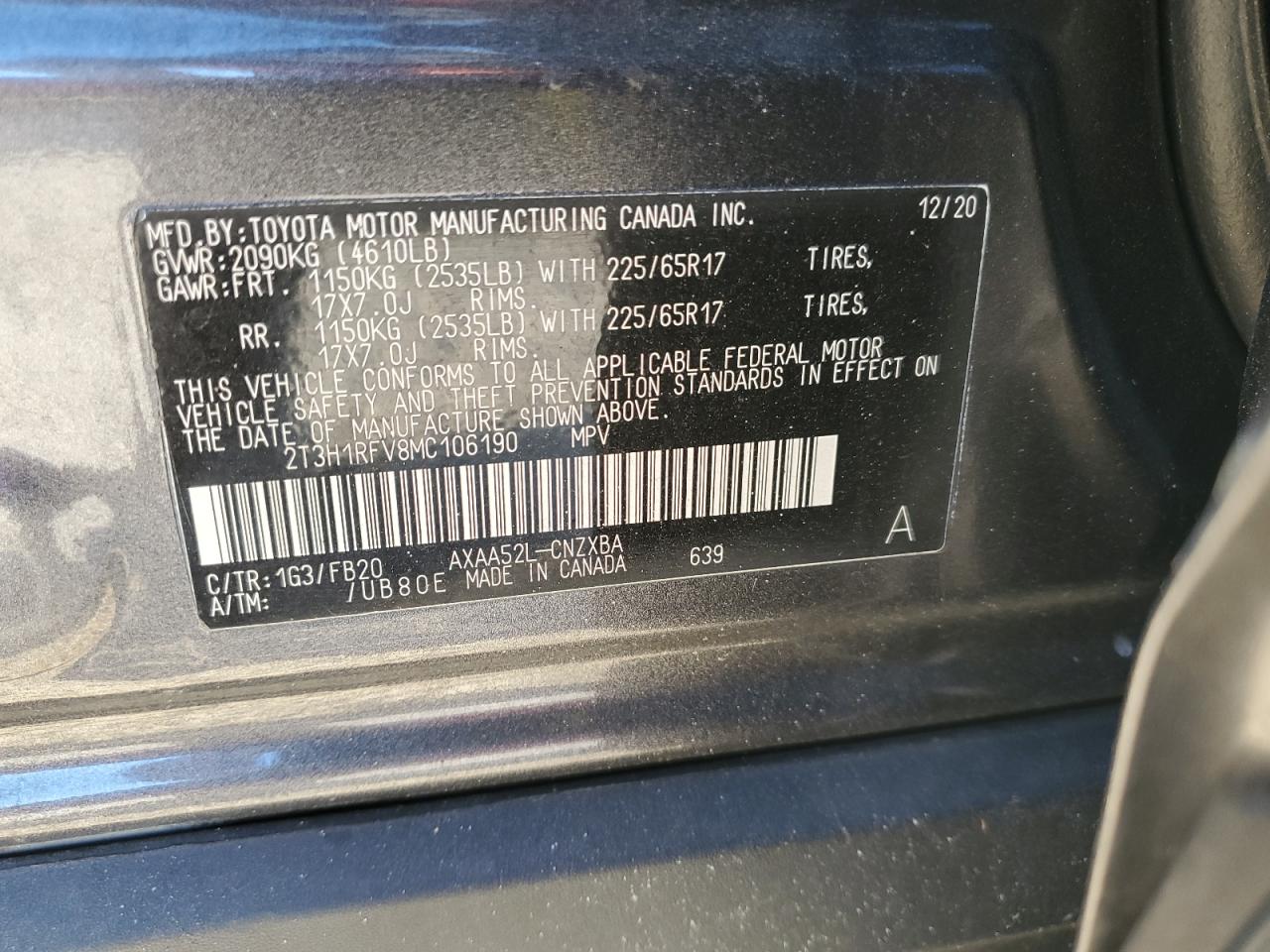 2T3H1RFV8MC106190 2021 TOYOTA RAV 4 - Image 13