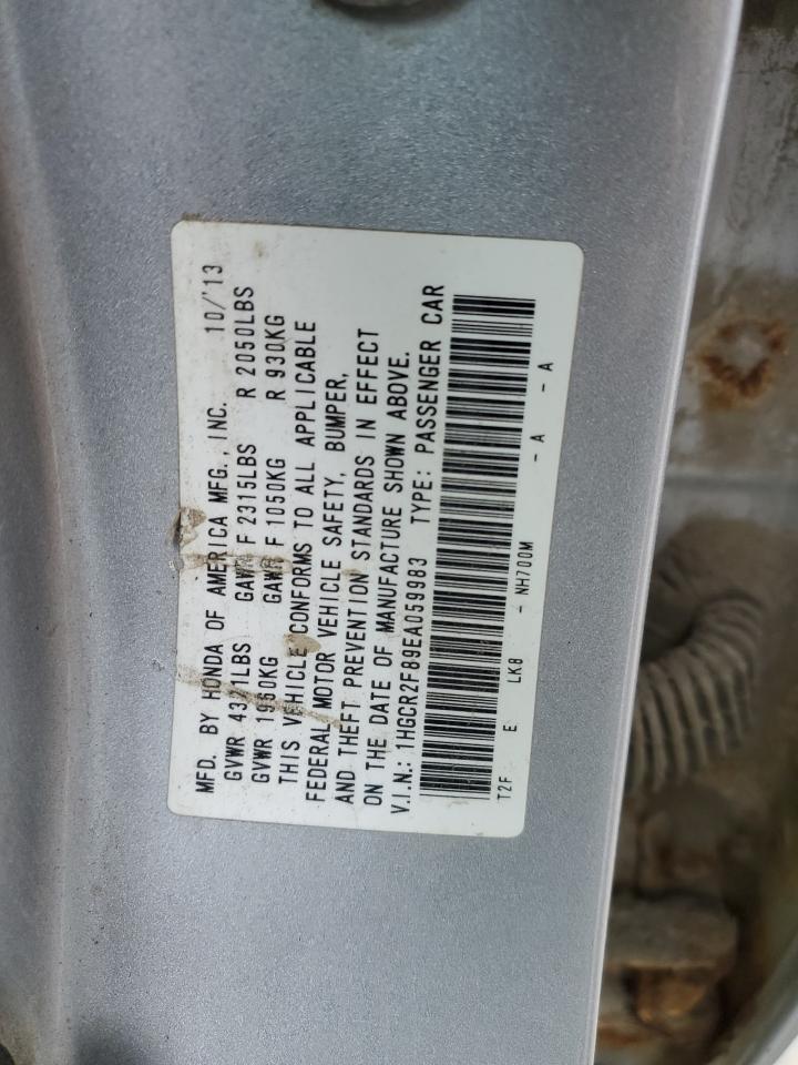 VIN 1HGCR2F89EA059983 2014 HONDA ACCORD no.12