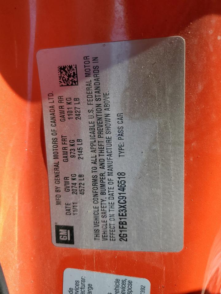 2012 Chevrolet Camaro Lt VIN: 2G1FB1E3XC9146518 Lot: 41510405