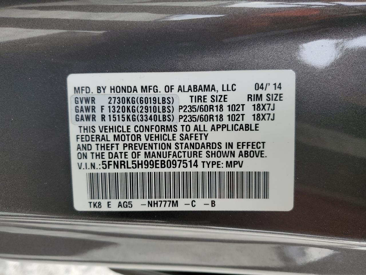 2014 Honda Odyssey - Image 15