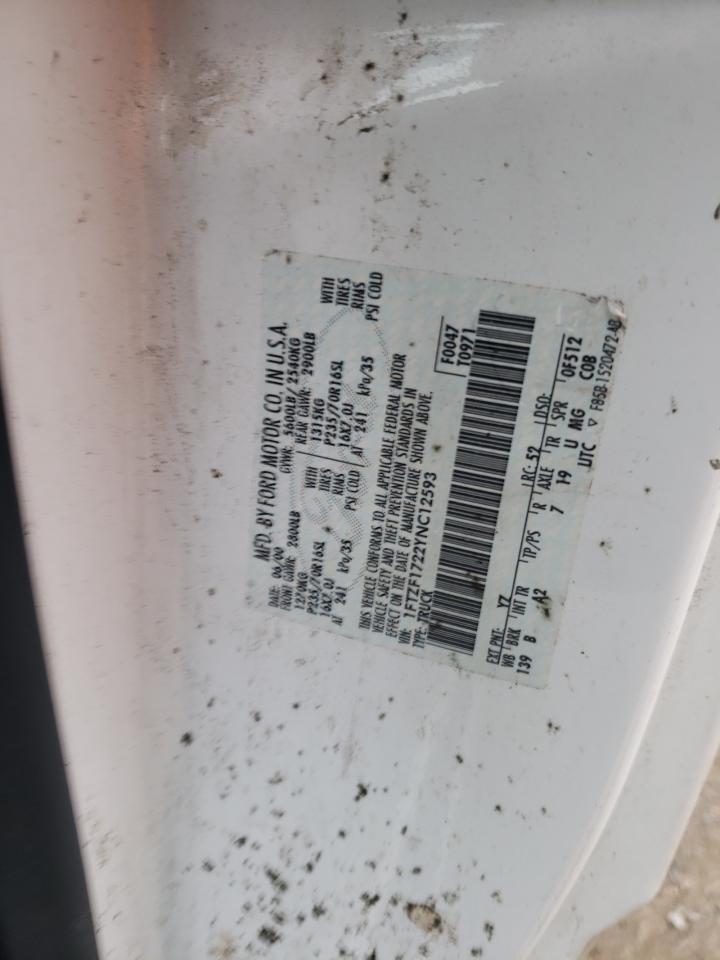 2000 Ford F150 VIN: 1FTZF1722YNC12593 Lot: 89090055