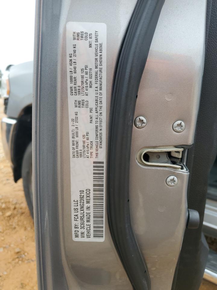 2022 Ram 2500 Big Horn/Lone Star VIN: 3C6UR5JLXNG239210 Lot: 89303795