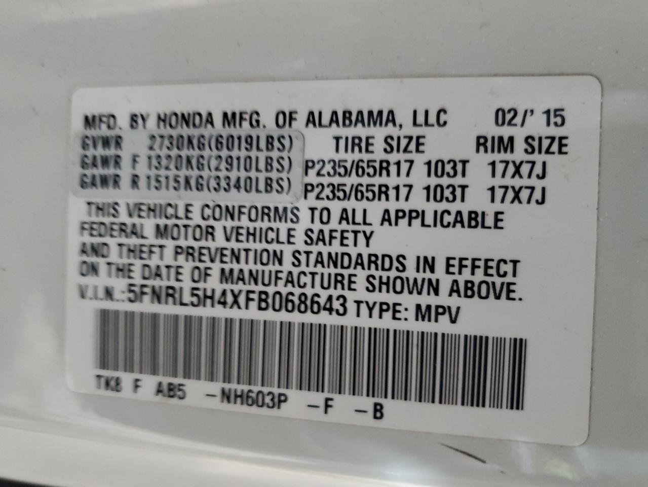 2015 Honda Odyssey - Image 13