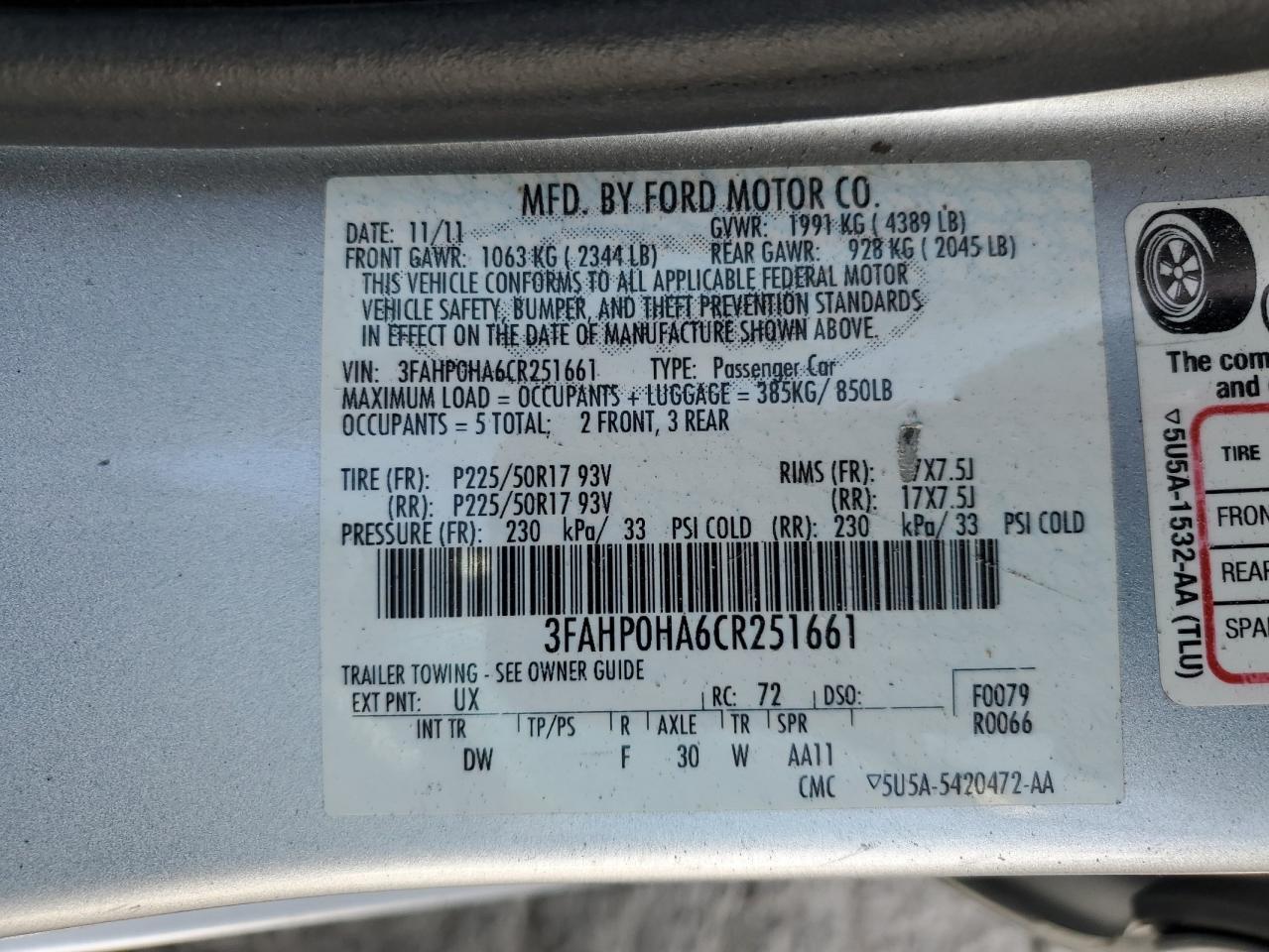 2012 Ford Fusion - Image 14