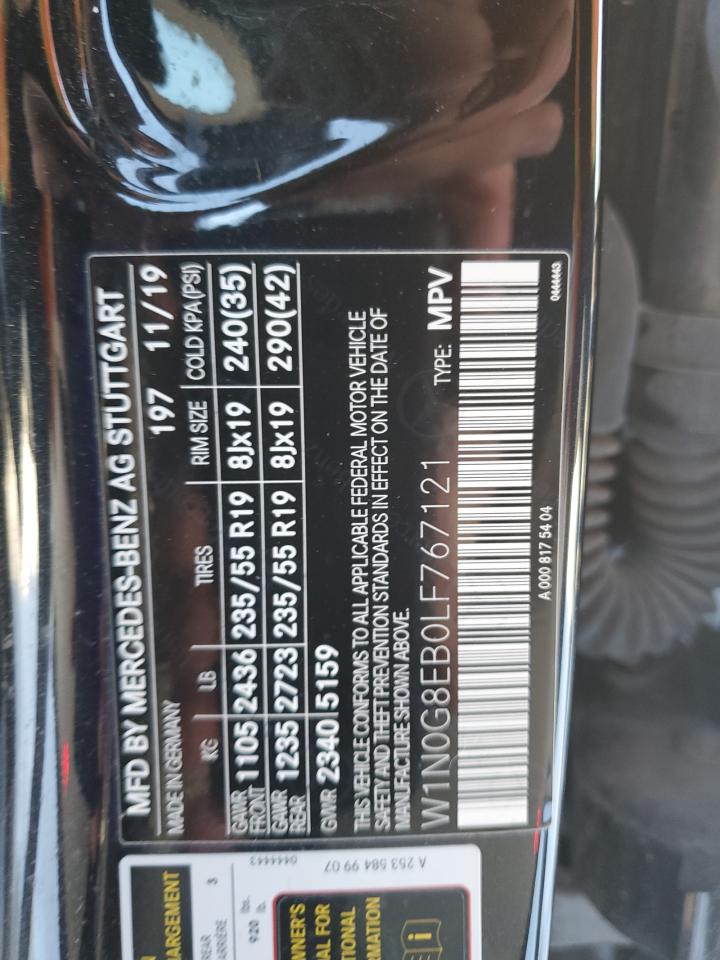 2020 Mercedes-Benz Glc 300 4Matic VIN: W1N0G8EB0LF767121 Lot: 86766394