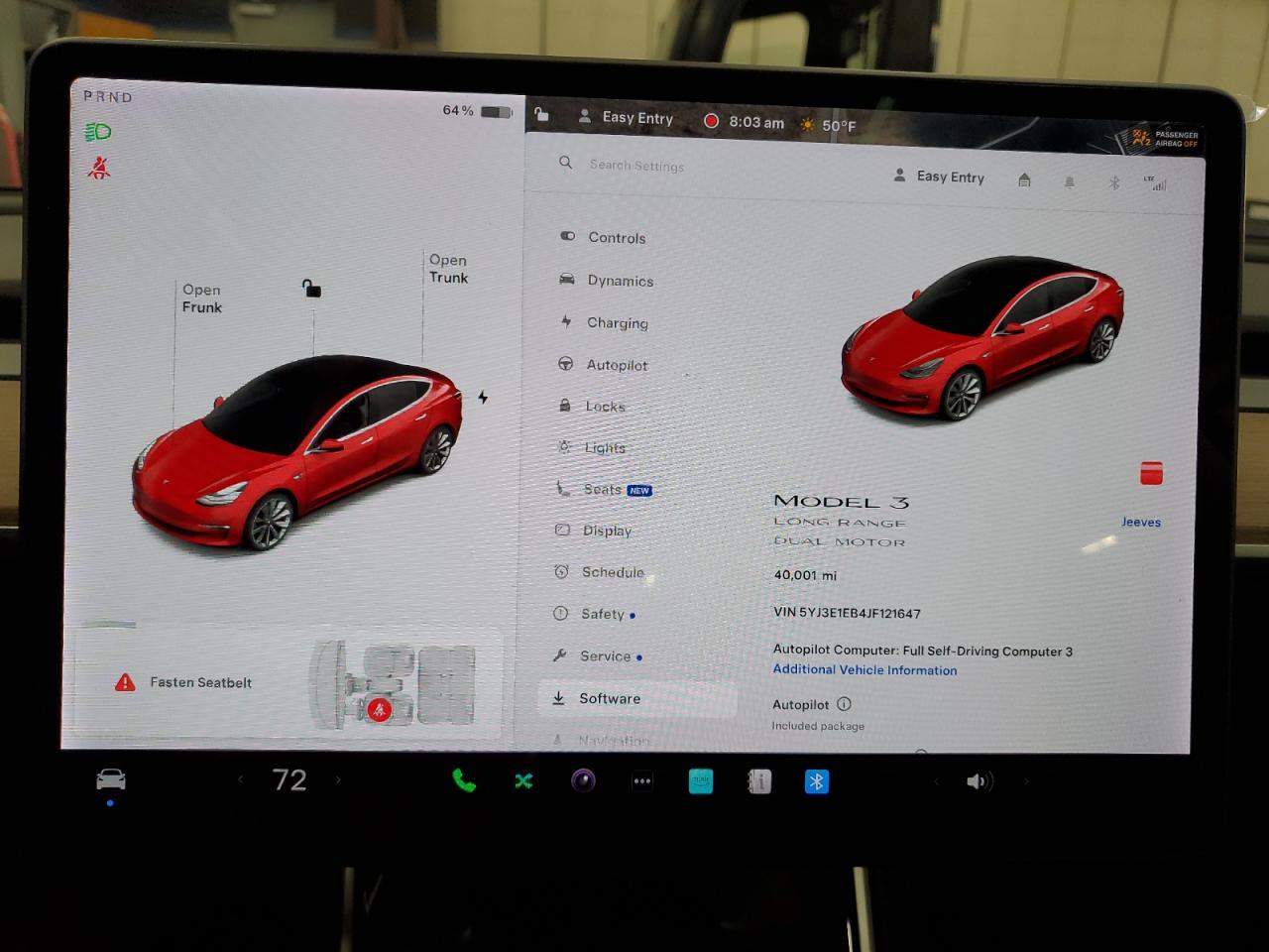 VIN 5YJ3E1EB4JF121647 2018 TESLA MODEL 3 no.9