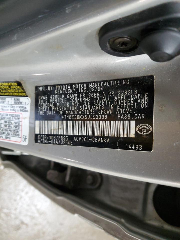 2005 Toyota Camry Le VIN: 4T1BE30KX5U393398 Lot: 88634475