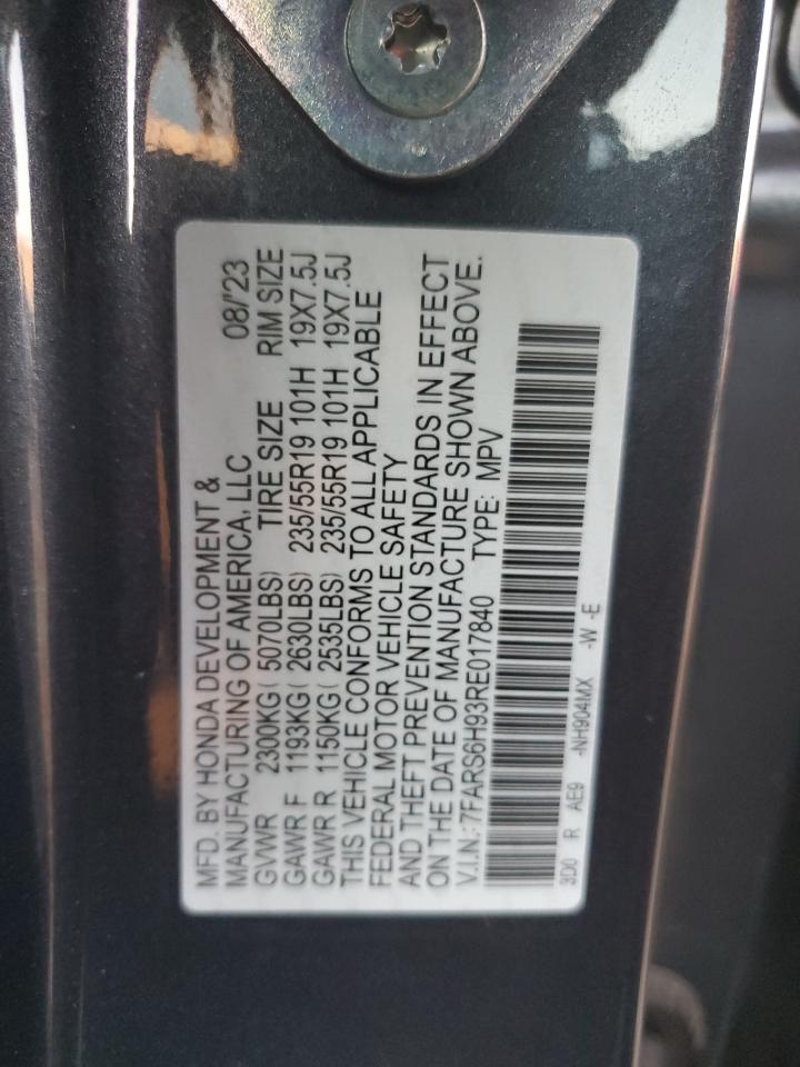 2024 Honda Cr-V Sport Touring VIN: 7FARS6H93RE017840 Lot: 89284355