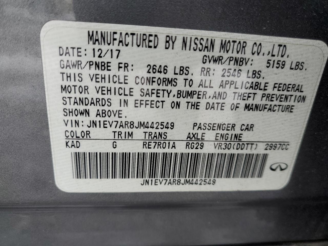 2018 Infiniti Q50 - Image 12