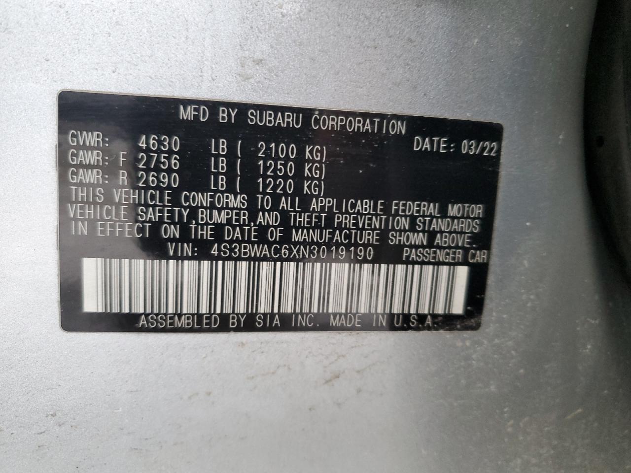 2022 Subaru Legacy - Image 13