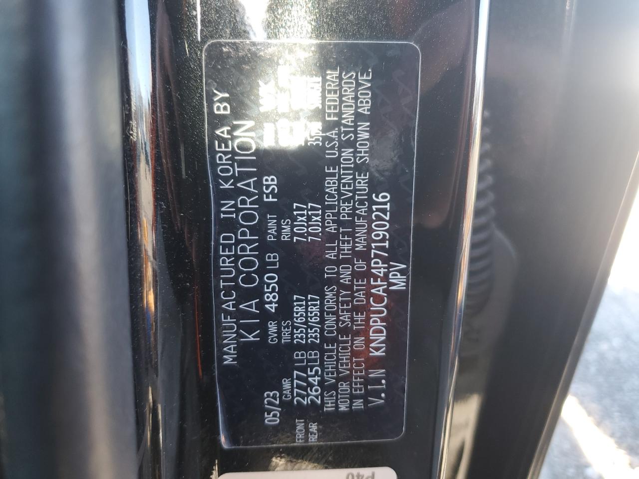 2023 Kia Sportage Lx VIN: KNDPUCAF4P7190216 Lot: 87909665