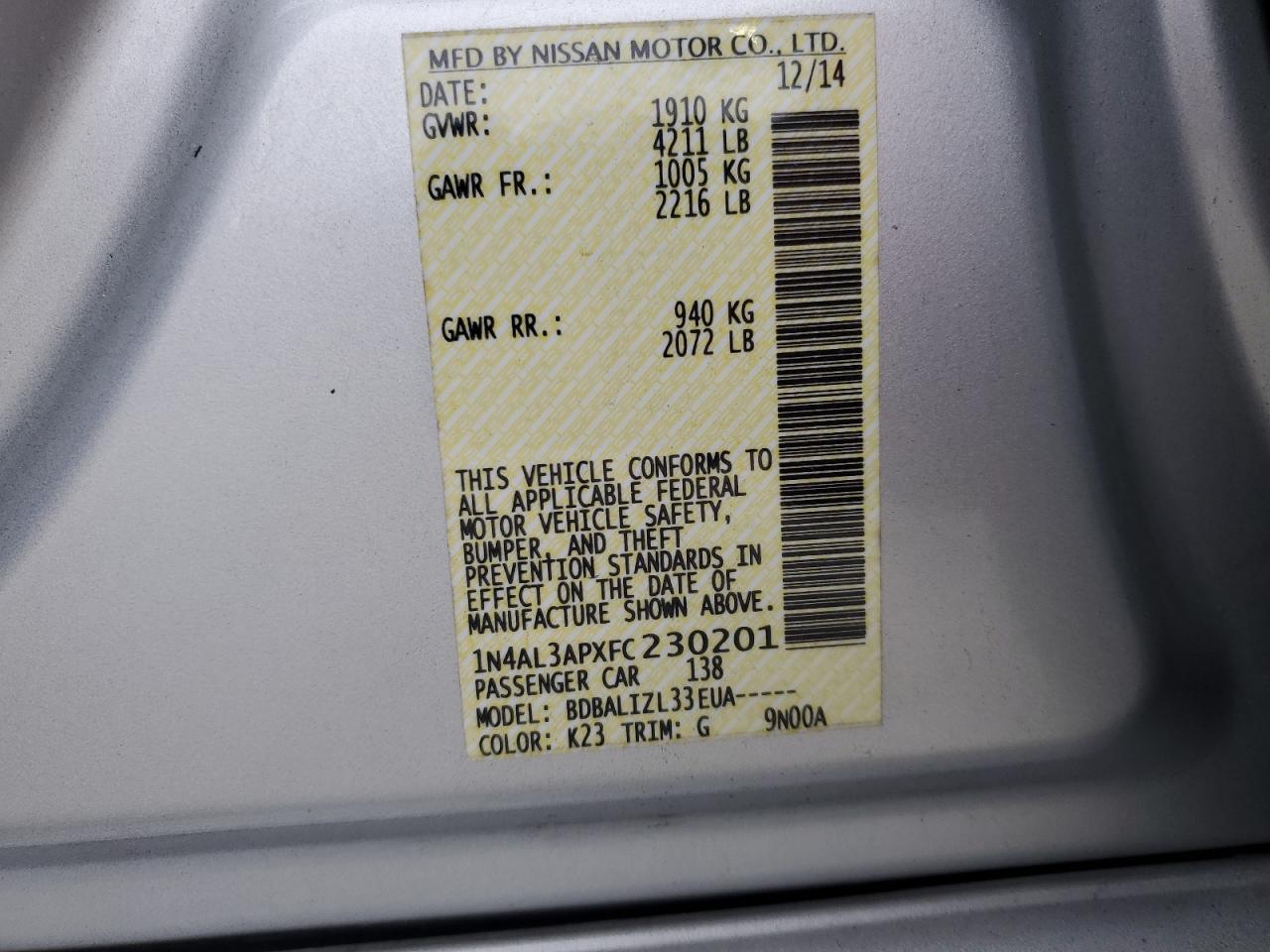 2015 Nissan Altima - Image 12
