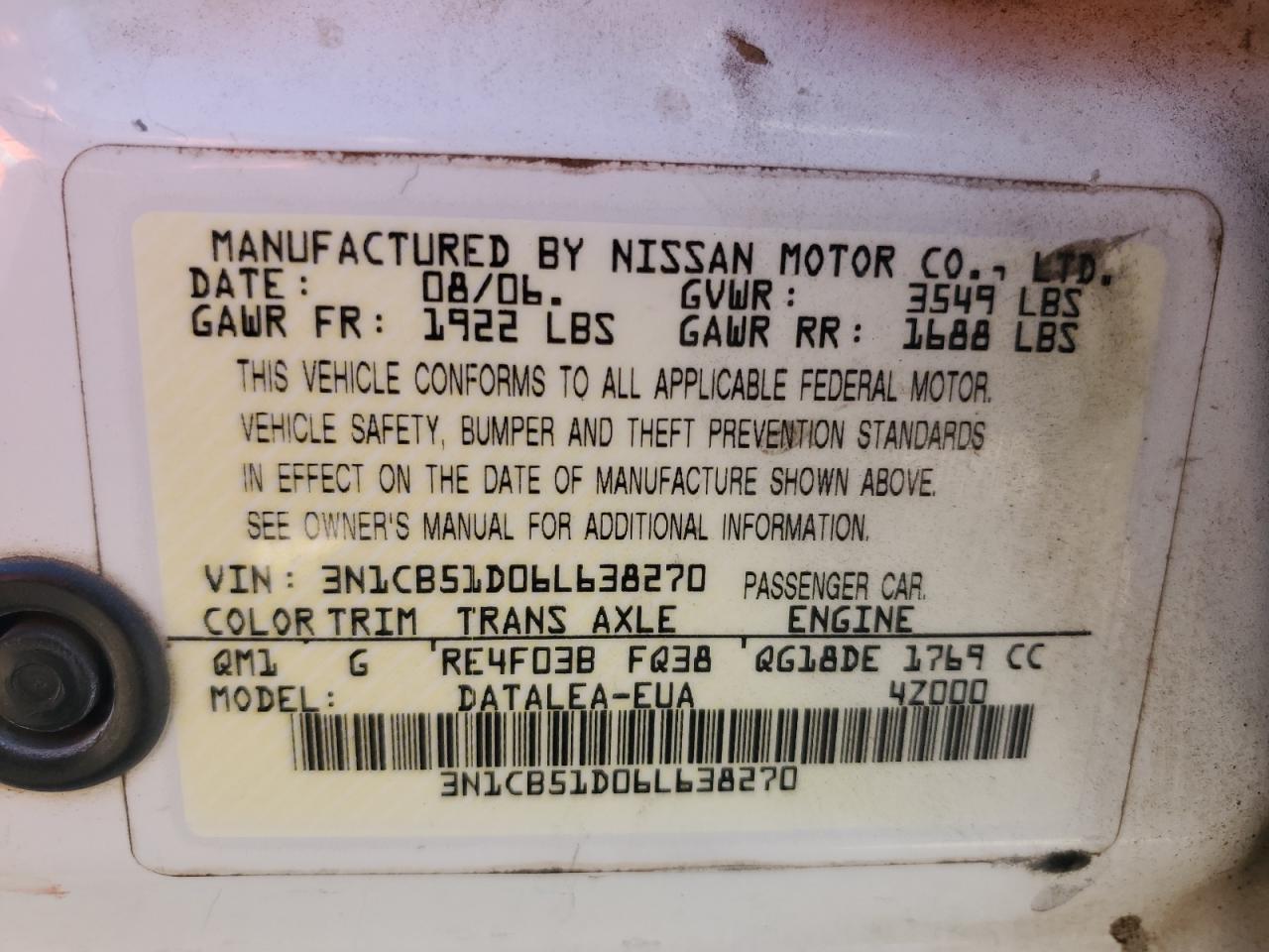 2006 Nissan Sentra - Image 13
