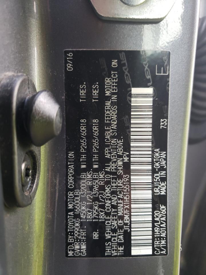 2017 Lexus Gx 460 VIN: JTJBM7FX1H5155193 Lot: 87857185