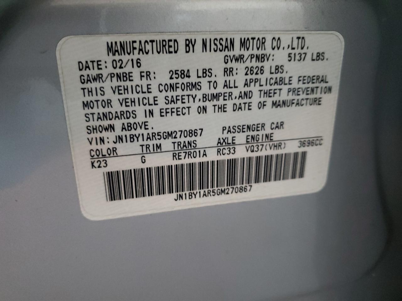 2016 Infiniti Q70 - Image 12