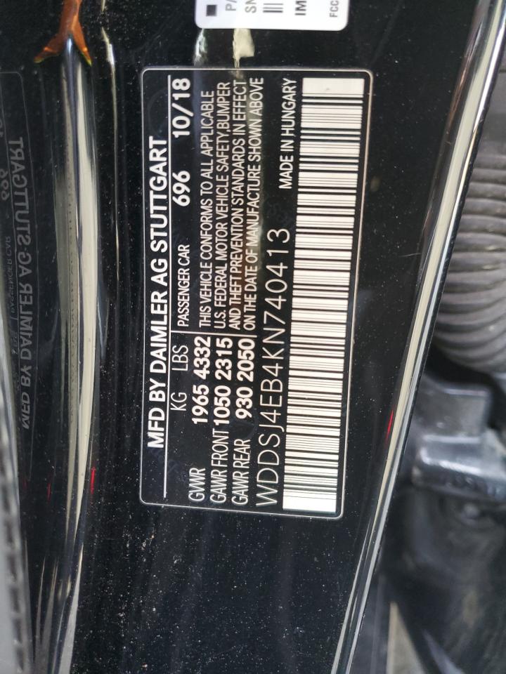 2019 Mercedes-Benz Cla 250 VIN: WDDSJ4EB4KN740413 Lot: 85478944