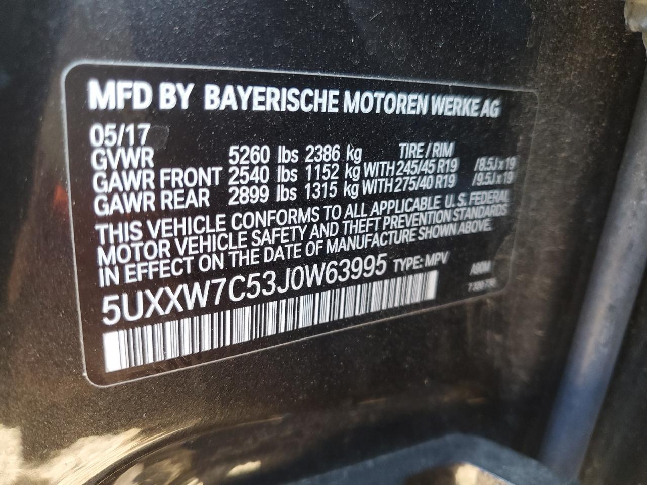 VIN 5UXXW7C53J0W63995 2018 BMW X4 no.13