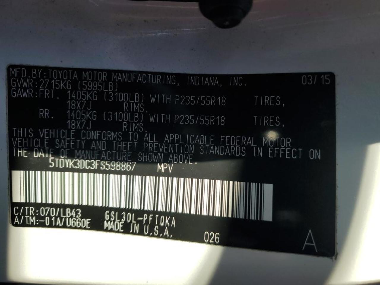 2015 Toyota Sienna - Image 13