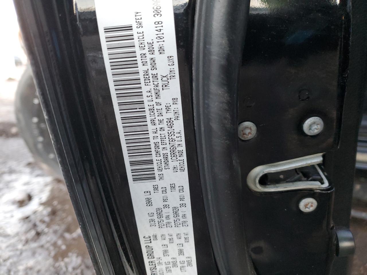 2015 Ram 1500 Laramie VIN: 1C6RR6NT6FS514684 Lot: 87646985