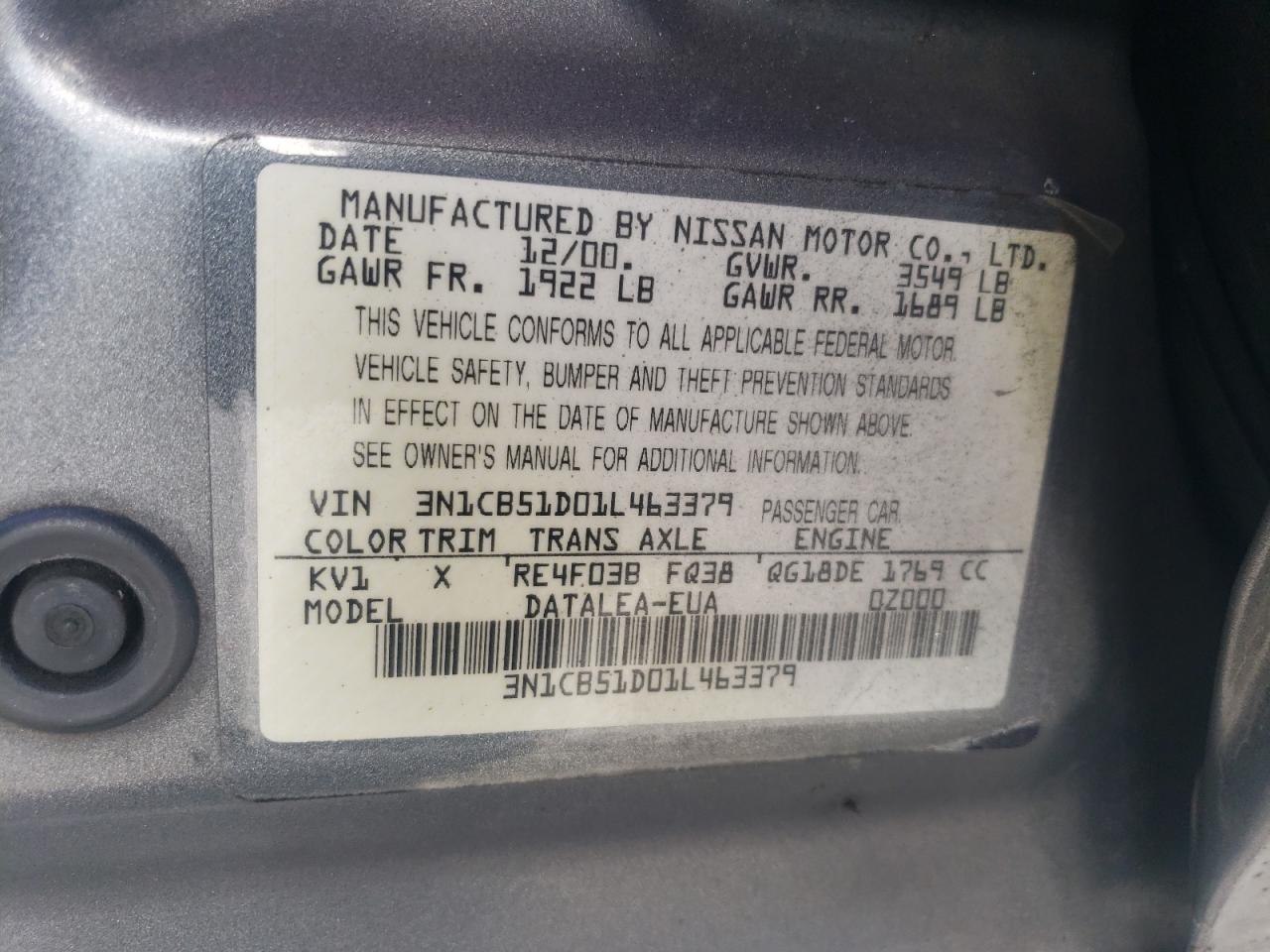 2001 Nissan Sentra - Image 12