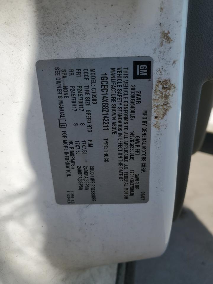 2008 Chevrolet Silverado C1500 VIN: 1GCEC14X68Z142211 Lot: 88944485