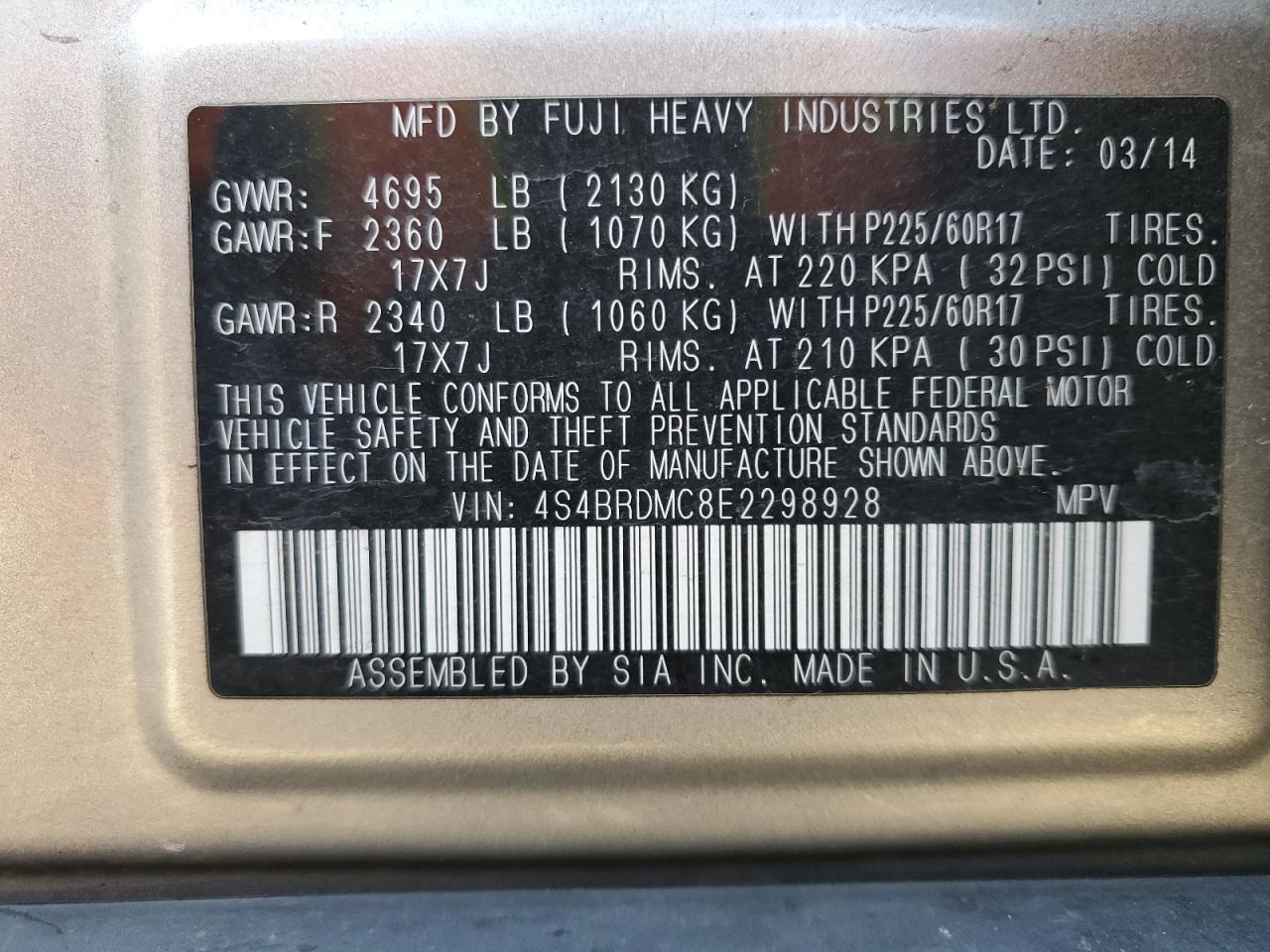 2014 Subaru Outback - Image 12