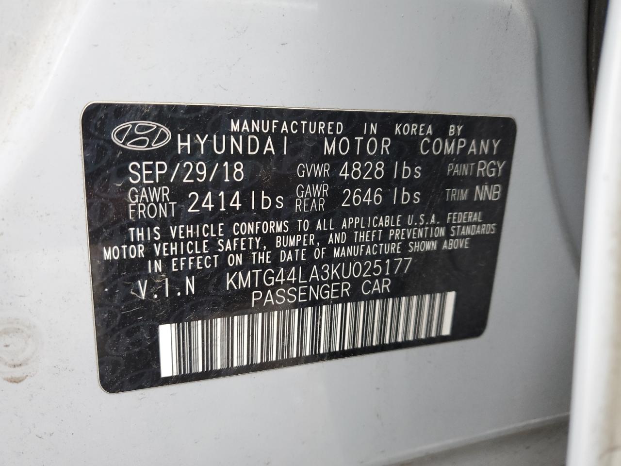 2019 Genesis G70 Prestige VIN: KMTG44LA3KU025177 Lot: 41474925