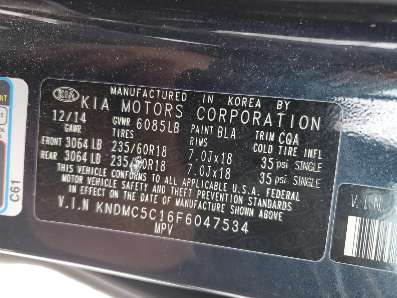 2015 Kia Sedona - Image 13