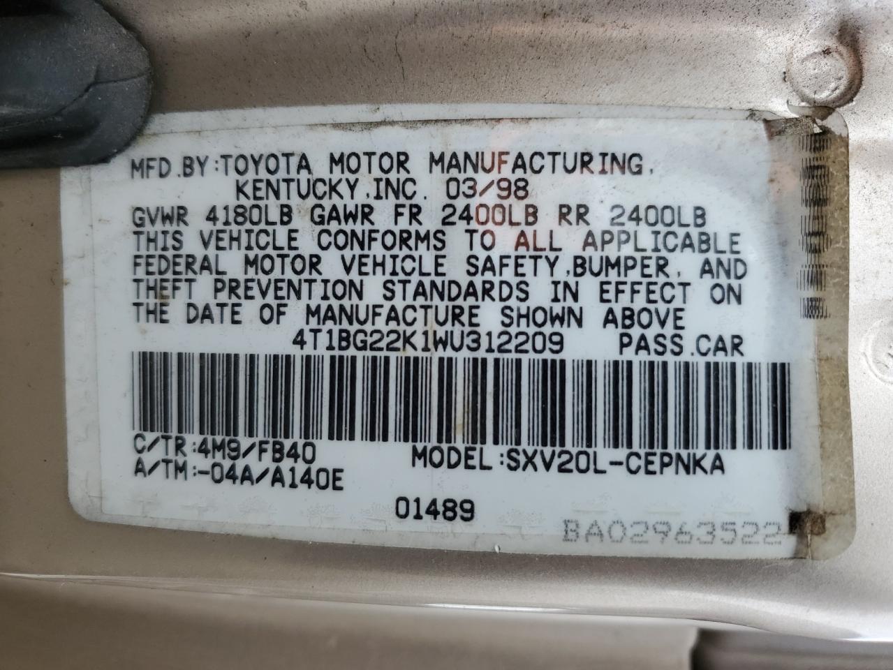 1998 Toyota Camry - Image 12
