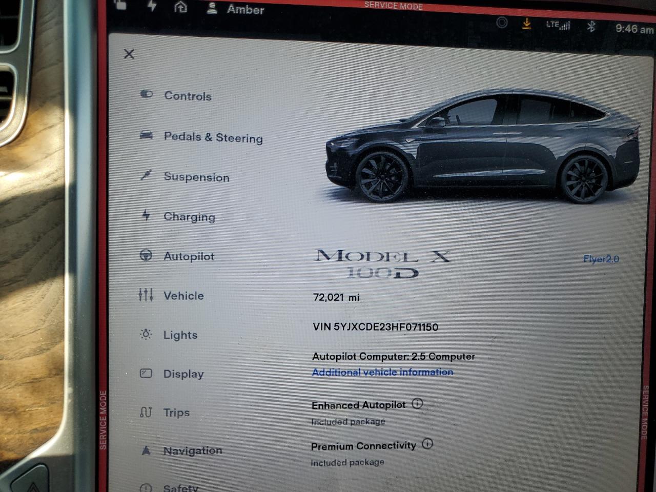 VIN 5YJXCDE23HF071150 2017 TESLA MODEL X no.9