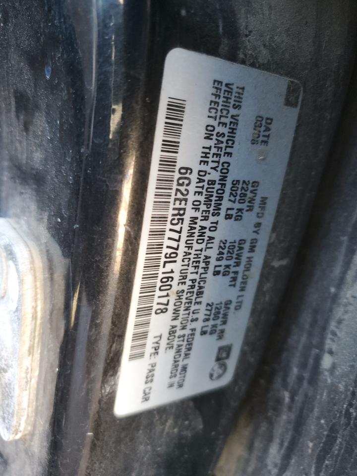 2009 Pontiac G8 VIN: 6G2ER57779L160178 Lot: 88446125