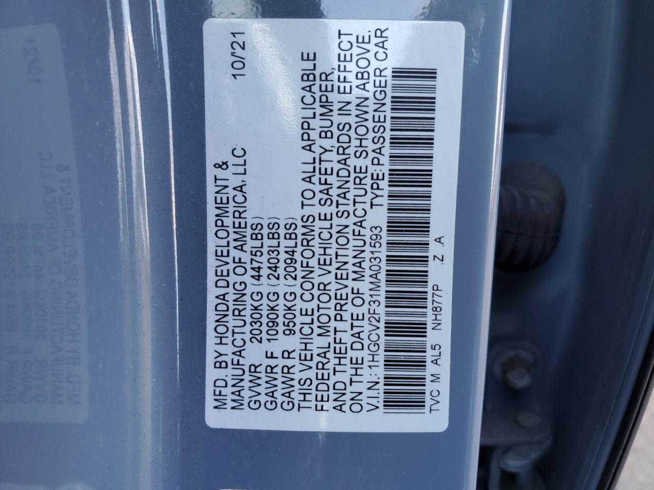 2021 Honda Accord - Image 13