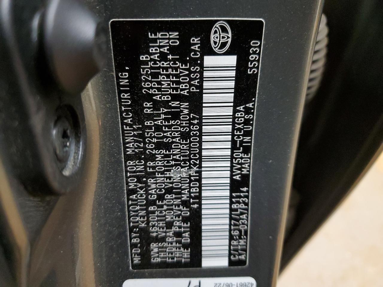 2012 Toyota Camry - Image 12