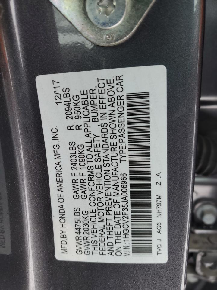 1HGCV2F35JA006966 2018 HONDA ACCORD - Image 13