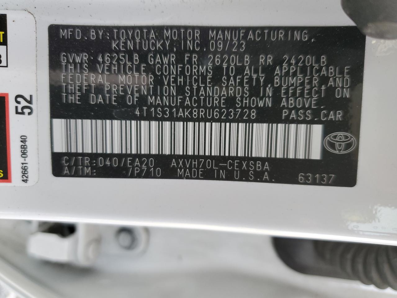 VIN 4T1S31AK8RU623728 2024 TOYOTA CAMRY no.12