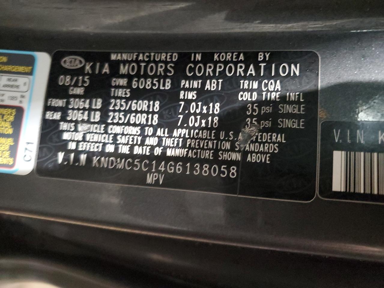 2016 Kia Sedona - Image 13