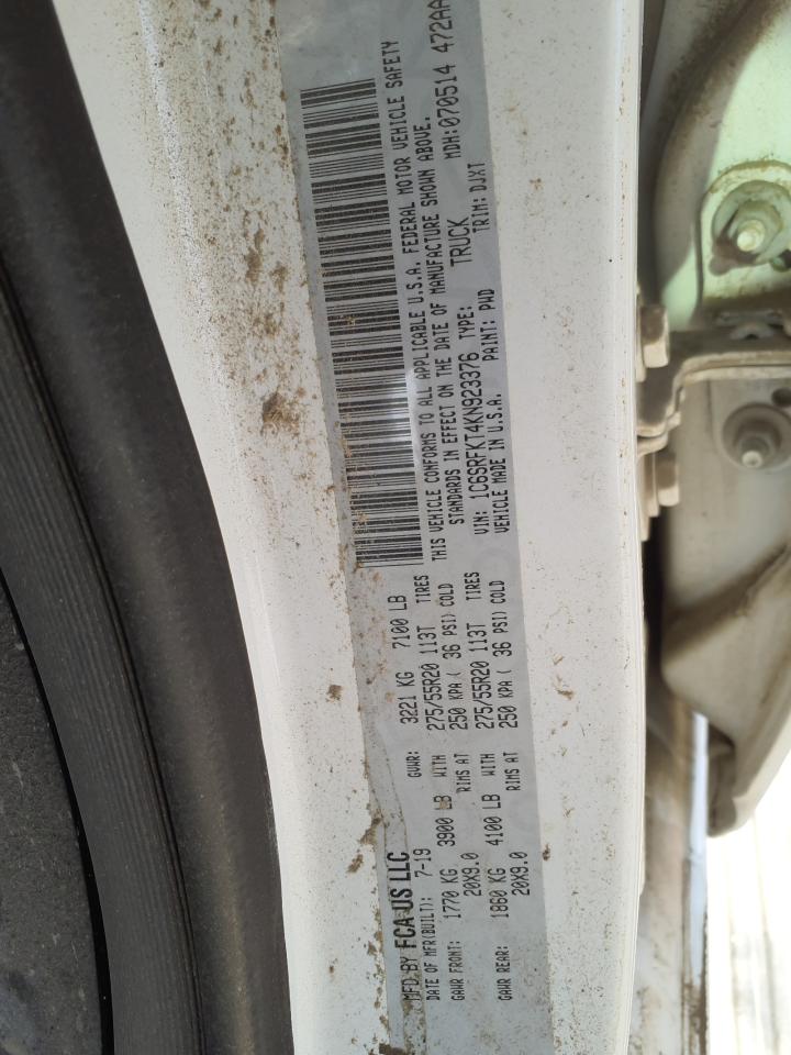 1C6SRFKT4KN923376 - 2019 RAM 1500 - #89031025