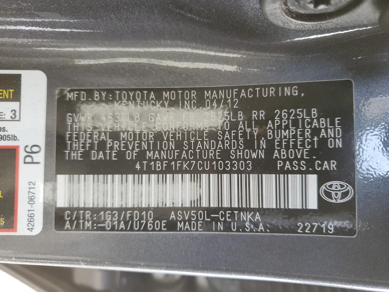 2012 Toyota Camry - Image 12